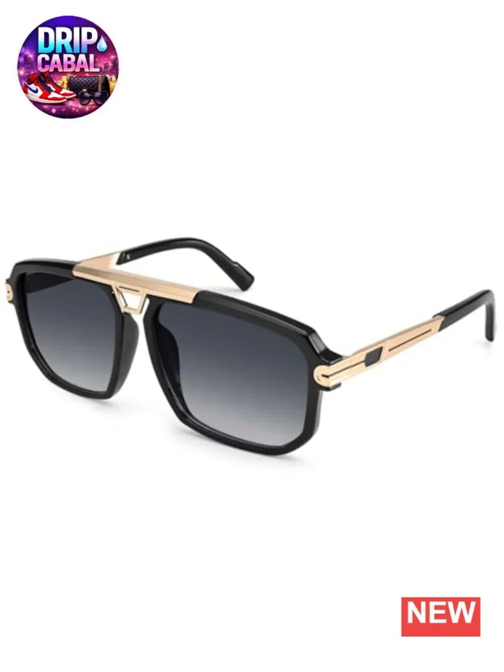 Oversized Square Aviator Sunglasses Men Women UV400 Protection Retro Vintage